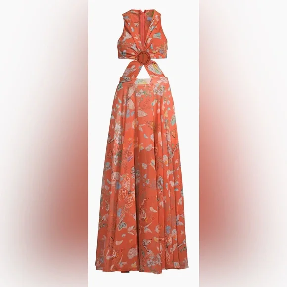 NWT My Beachy Side Begonia cut out maxi dress Size Medium- Gold Flame - Picture 4 of 4